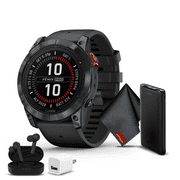 Garmin Fenix 7X Pro Solar Edition 51 MM GPS Smartwatch Built-in Flashlight And Power Glass Solar Charging Lens And Advanced Training Features with Slate Gray & Black Band Designed For Larger Wrists