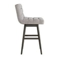 thumbnail image 2 of Armen Living Elias Gray Solid Wood Upholstered 30" Bar Height Swivel Barstool with Gray Fabric Seat, 2 of 5