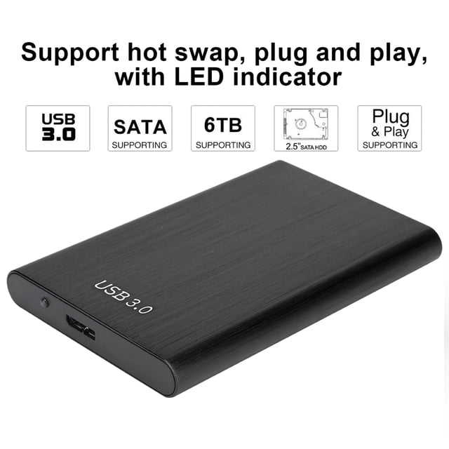 USB 3.0 to USB2.0 SSD Case, External Portable Professional SSD Case Hard Drive Enclosure Hard Drive Case for Men Women for 2.5 Inch 7-9.5MMHDD and SSD Laptop Hard Drive