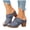 Blue, variant on Women's Chunky Heel Sandals Slip On Fashion Buckle Strap Open Toe Mules Comfortable Backless Non Slip Dress Shoes Blue Size 9