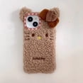 thumbnail image 3 of Sanrio-funda de teléfono de piel de felpa 3D para Iphone, carcasa a prueba de caídas con bonito lazo, Hello Kitty, temporada de otoño e invierno, 11, 12, 13, 14, 15 Pro Max, 3 of 5