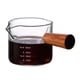 thumbnail image 4 of Taza medidora con pico,Mini espresso transparente de vidrio con alto contenido de borosilicato,Taza medidora de doble pico Taza de leche,Dispensador con Mango de Madera 51 100ML,Vaso de chupito, 4 of 9