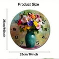 thumbnail image 2 of ZXCXRQFa Spring Colorful Flowers Round Wall Clock Daisy Silent Non Ticking Wooden Wall Clocks Battery Operated for Home Office School Decor,10 Inch, 2 of 7