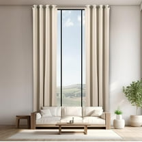 Extra Long 15 FT Blackout Curtain, Antique Bronze Grommet Tall Curtain for High Ceiling or Long Window, 2 Story Curtain for Living Room (1 Panel, 52" W x 180" L, BISCUIT)
