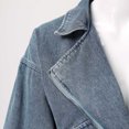 thumbnail image 5 of Chaqueta de mezclilla con cremallera corta Gibobby para mujer de otoño e invierno Azul L, 5 of 5