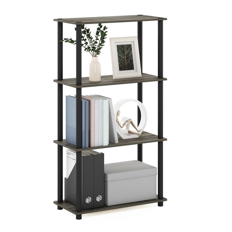 Furinno 4-Shelf Decorative Storage Shelves, Gray and Black photo 6