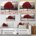 thumbnail image 4 of Designart "Red And Grey Tree silence I" Landscape Trees Floater Framed Canvas Print, 4 of 7