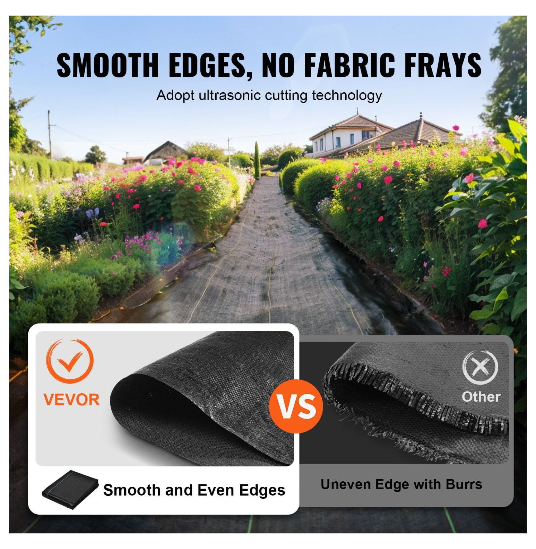 Weed Barrier Landscape Fabric 4x100FT Heavy Duty, Garden Weed Control Fabric, Woven PP Ground Cover, Driveway Fabric, Geotextile for Landscaping