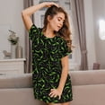 thumbnail image 3 of Kdxio Cool Gamepad Pattern Womens Short Sleeve Sleepshirt Scoopneck Cute Nightdress Ruffle Comfy Nightgown, 3 of 6