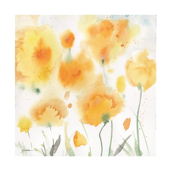 Sheila Golden 'Yellow Poppies 8' Canvas Art