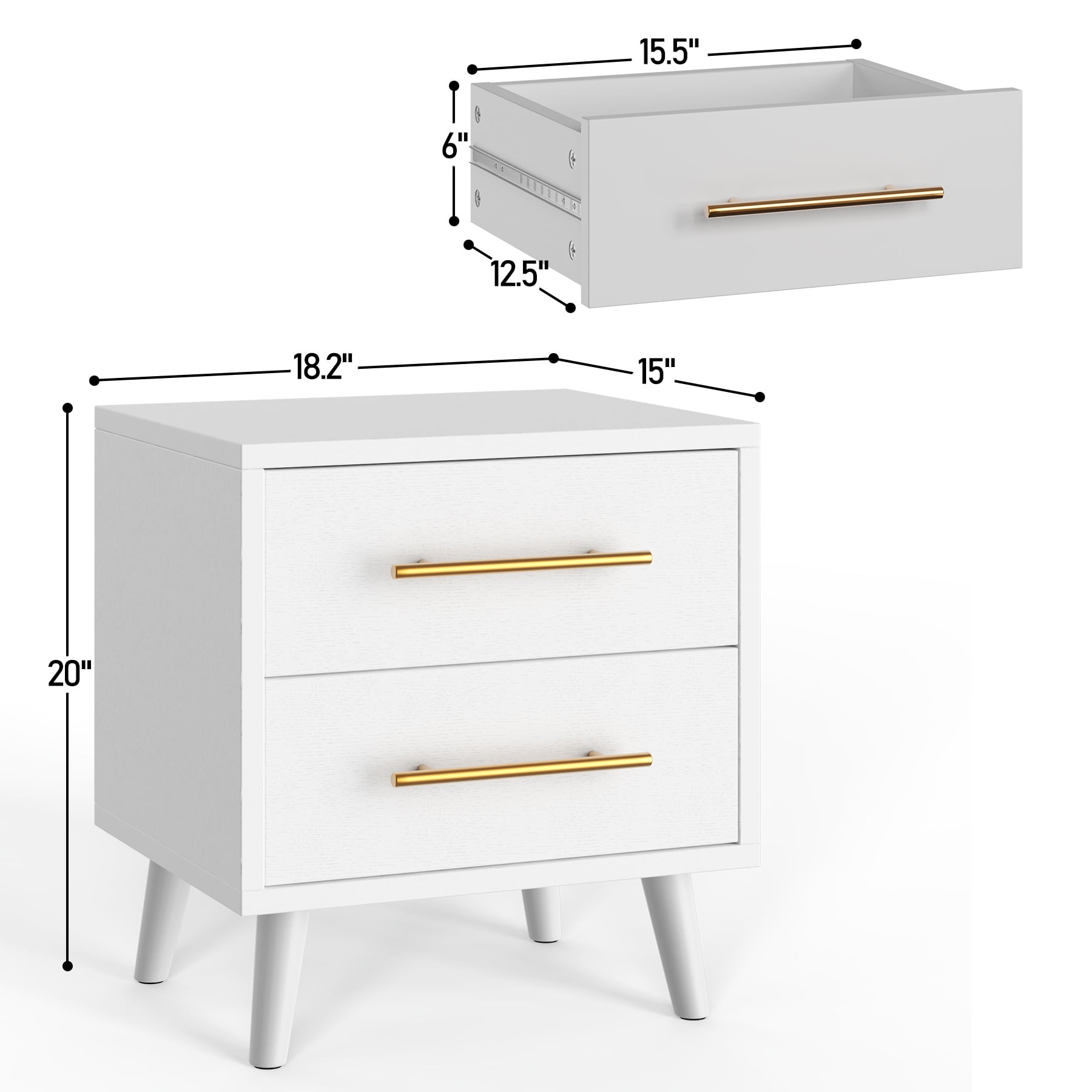 Asofer Ultimate Storage Bundle: Queen Bed with 4 Drawers, 6 & 5-Drawer Dressers & 2 Nightstands, White