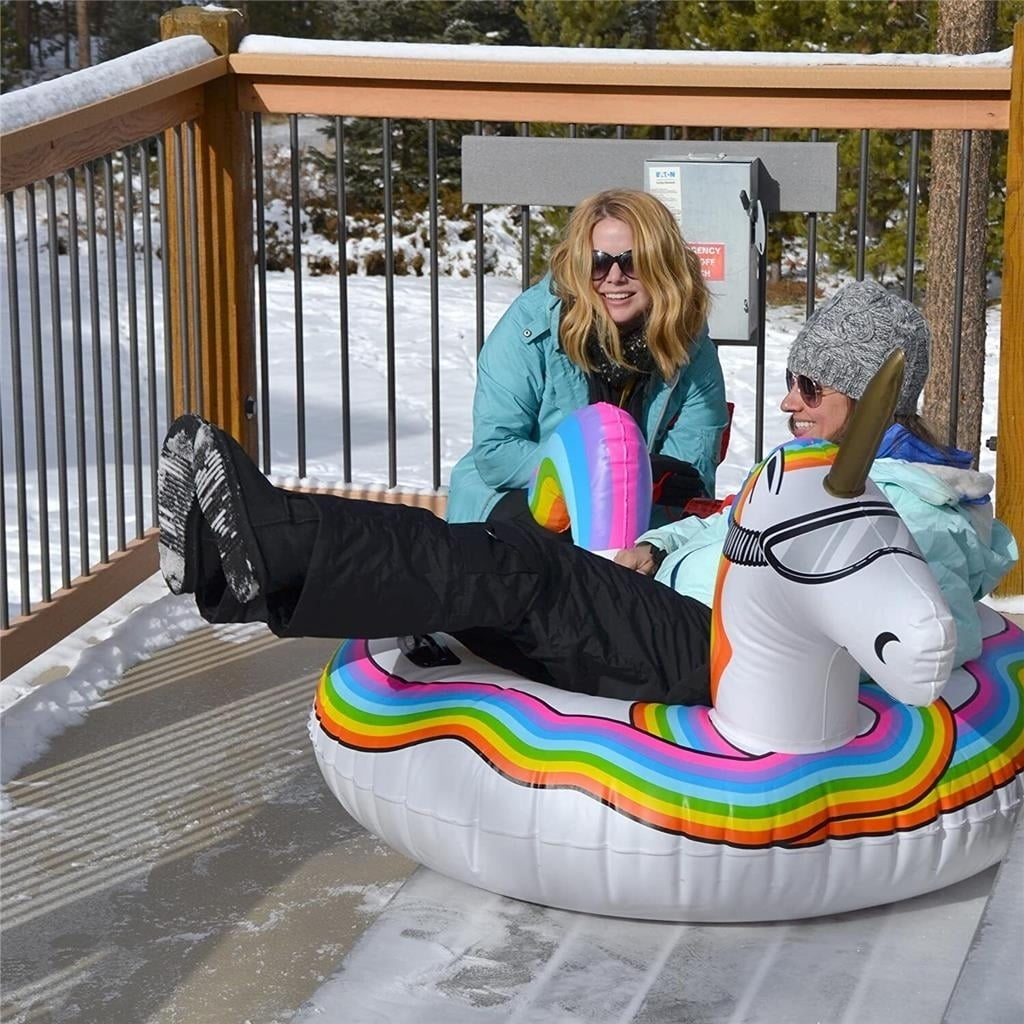 GoFloats Winter Snow Tube - Unicorn - The Ultimate Sled & Toboggan ...