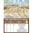 thumbnail image 2 of 4Pcs 14K Gold Plated Toe Rings for Women Adjustable Gold Toe Ring Set Non Tarnish Open Band Toe Rings Stacking CZ Bow Summer Beach Foot Jewellery for Women, 2 of 7