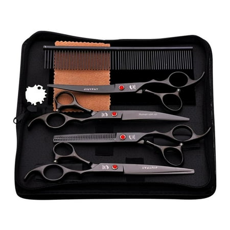 6pcs 7" Professional Pet Grooming Steel for Grooming Black
