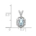 thumbnail image 3 of 925 Sterling Silver Rhodium-plated Aquamarine & Diam. Pendant; for Adults and Teens; for Women and Men, 3 of 4
