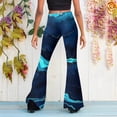 thumbnail image 4 of BOOMILK Flare Leg Pants for Women High Waisted Trendy Printed Bell Bottoms Slim Fit Casual Pants Blue, 4 of 6