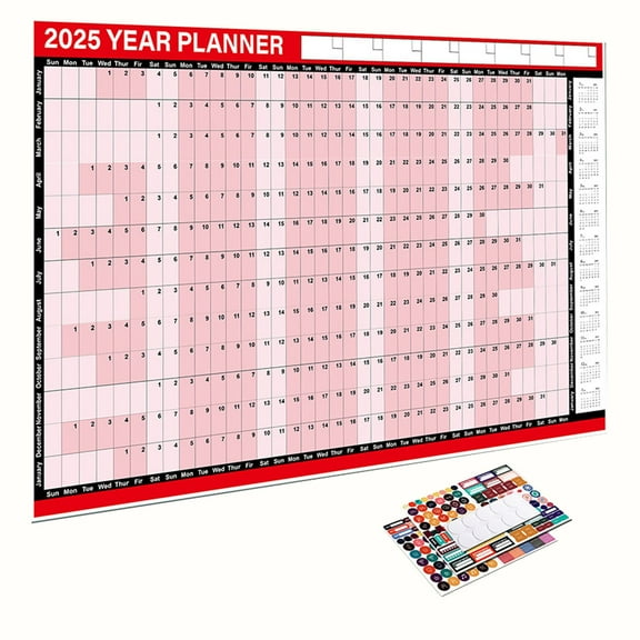 Tyeign Home Calendar, Paper, Wall Planner 2025 Extra Large 20.67 X 20.91 Color Full Year Calendar 12 Month Yearly Personalized Folded