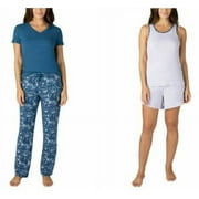 Eddie Bauer Ladies' 4-Piece PJ Set, Blue/Lavender Small - NEW