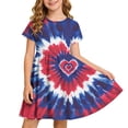 thumbnail image 2 of Odeerbi Niñas Día de La Independencia Vestido de Línea A Verano Patriótico Cuello Redondo Manga Corta Vestido Casual, 2 of 9