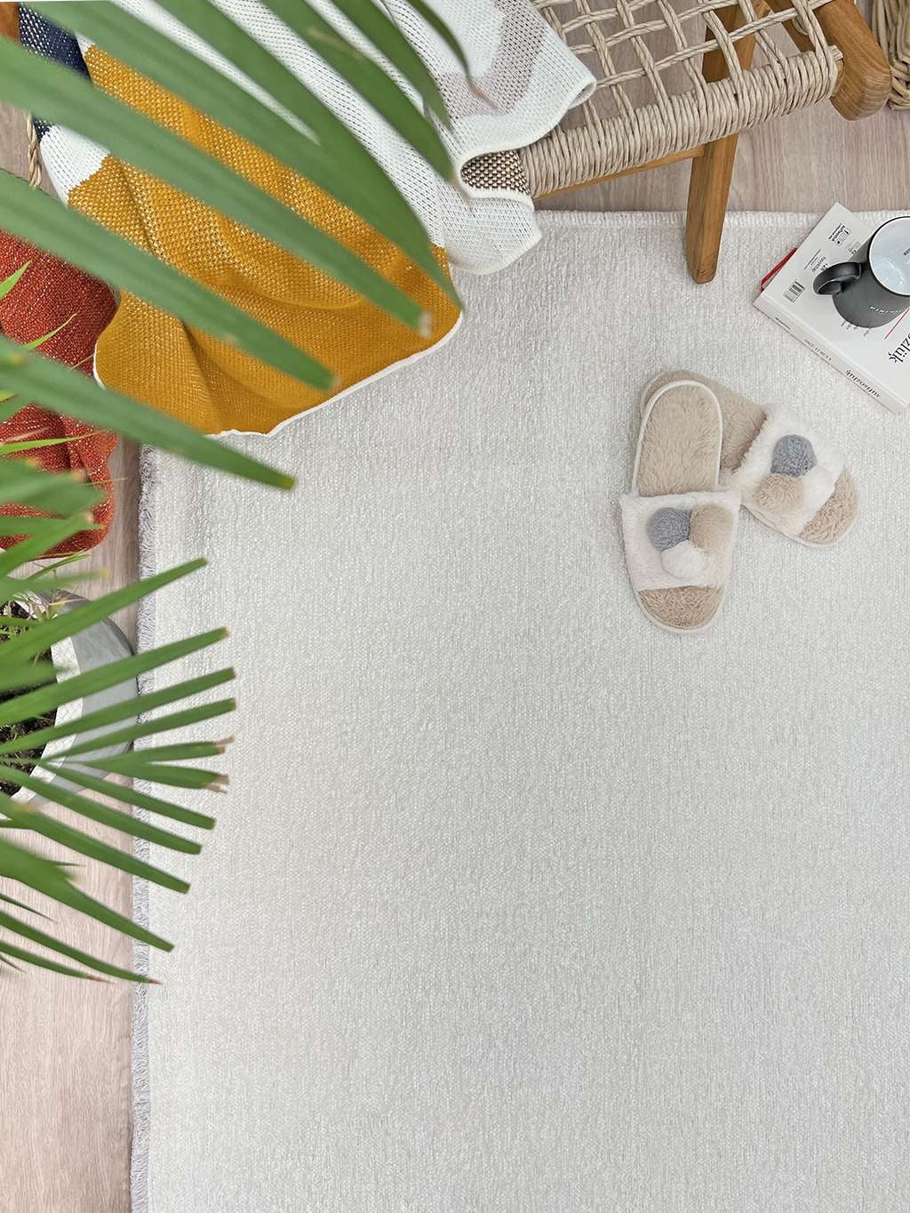 Alfa Rich 4x6 White Area Rugs for Living Room Bedroom Kitchen Decor Cotton Washable Pet Friendly