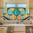 thumbnail image 2 of Yayeee Kitchen Curtains Tier Set of 2 Light Filtering 57"x24" Over Sink Window Panels, Orange Glasses, 2 of 7