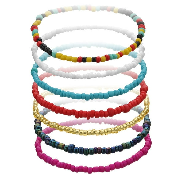 UPGRATOR 7pcs Bead Bracelets Colorful Bead Bracelets Safe for Women Holiday