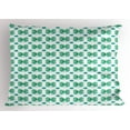 thumbnail image 1 of Green and White Pillow Sham, Artsy Pattern Consisting of Soft Blue Abstract Watercolor Stains, Decorative Standard King Size Printed Pillowcase, 36 X 20 Inches, Sea Green and White, by Ambesonne, 1 of 2