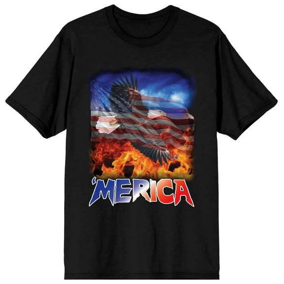 Americana 'Merica Men's Black T-Shirt-XXL