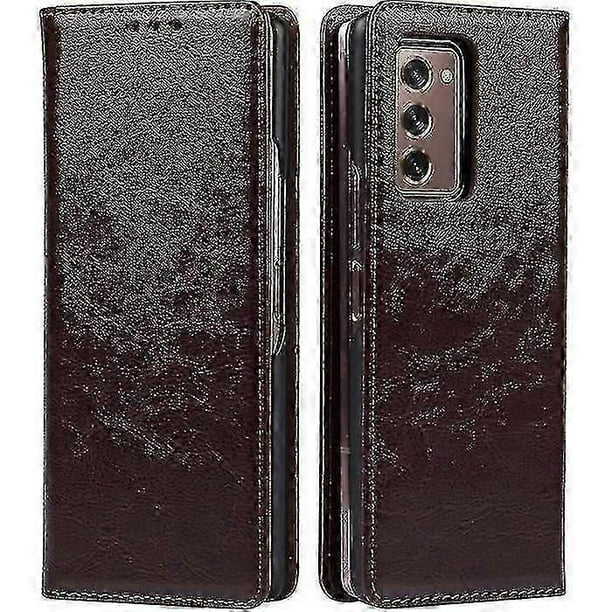Galaxy Z Fold 2 5g Case In Crazy Horse Pattern Leather Folding Touch Samsung Galaxy Z Fold 2 5g Coffee Y_Gift for G