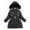 Black, variant on Girls Winter Fleece Coats Lined Warm Long Puffer Jackets Kids Windproof down Overcoats Outerwear