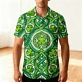 thumbnail image 4 of Awdenio Men's Shirts St Patricks Day Shirts Clover St Pattys Day Funny Hat Dwarf Green Printed Short Sleeve Button Down Shirt, 4 of 8
