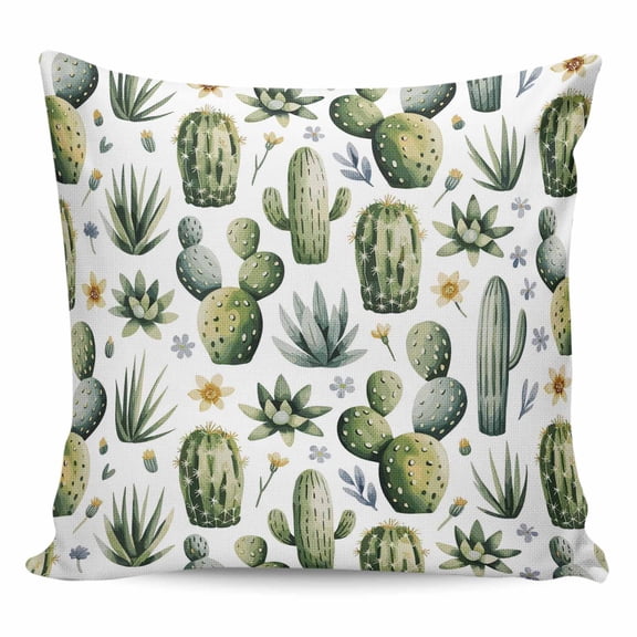 Modern Cactus Pillow Covers 26x26 Inch Decorative Throw Pillow Cover, Spring Watercolor Country Green Plant Sofa Pillowcases Accent Cushion Case Home Decor Bedroom Living Room