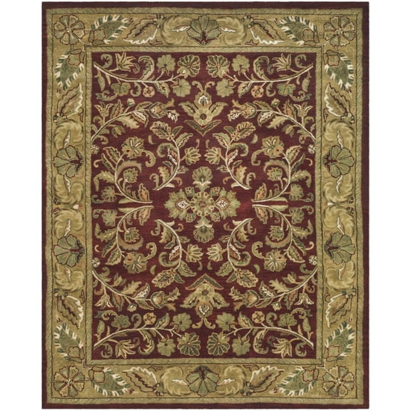 SAFAVIEH Heritage Ainsley Traditional Wool Area Rug, Red/Gold, 4' x 6'