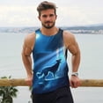 thumbnail image 6 of Fotbe A Wolf Barks Out A Window Pattern Men's Quick Dry Workout Tank Top Gym Muscle Tee Fitness Bodybuilding Sleeveless T Shirt Breathable Workout Shirt-Medium, 6 of 9