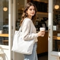 thumbnail image 6 of JWZZYD Corduroy Tote Bag for Women, Large Capacity Canvas Shoulder Cord Purse and Handbags with Inner Pocket, Solid White Corduroy Bag for Work Travel Daily Essentials, 6 of 6