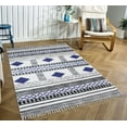 thumbnail image 2 of Casavani - 12'x15' Handblock Printed Blue Cotton Dhurrie Area Rugs for Bedroom & Dining Room, 2 of 6