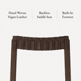 thumbnail image 6 of Maven Lane Emerson Counter Stool, Weathered Brown Wood Finish with Marksman Saddle Vegan Leather, 6 of 12