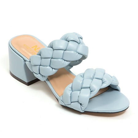 

Ninety Union Twist Twisted Two Band Low Heel Slide Sandal Blue 10