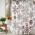 thumbnail image 4 of Shower Curtain Bathroom Set Winter Christmas Red Black Snowflakes Waterproof Fabric Shower Curtains with Grommets&Hooks Abstract Art Privacy Bath Curtain for Bathtub 36x72in, 4 of 9