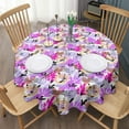 thumbnail image 3 of Fashionable Round Tablecloth 60x60in(153x153cm) – Waterproof Polyester Table Cover with Full Print Design, Wrinkle Resistant & Washable for Kitchen Dining Party Decor, 3 of 6