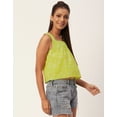 thumbnail image 2 of Moomaya Printed Cotton Crop Top For Women, Sleeveless Square Neck Summer Top, 2 of 8