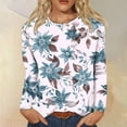 thumbnail image 2 of Pisexur Hauts d'Automne pour Femmes Sweat-Shirt à Manches Longues Col Rond Mode Graphique Floral Sweat-Shirts Décontractés Amples Pull à Capuche Grande Taille Sweat-Shirts pour Femmes S-3TG, 2 of 5