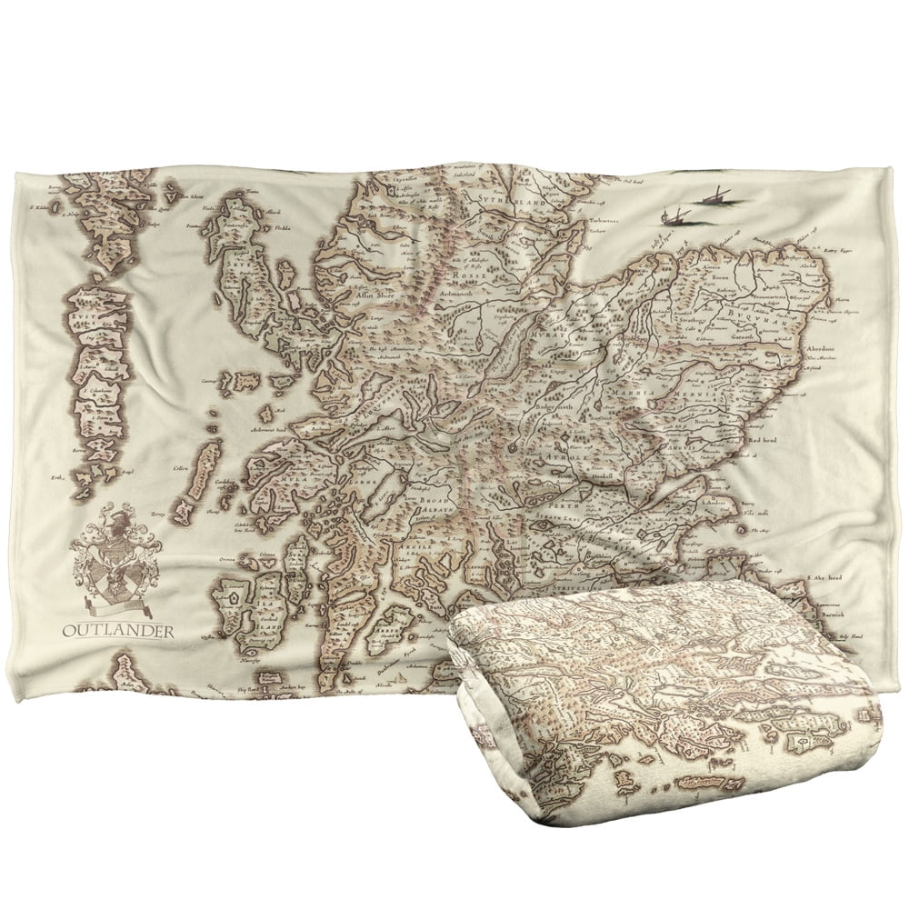 Outlander Blanket, 36'x58' Map Mockup Silky Touch Super Soft Throw