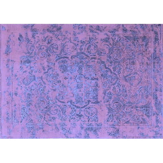 Ahgly Company Machine Washable Indoor Rectangle Persian Blue Traditional Area Rugs, 3' x 5'