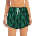 thumbnail image 2 of KLL Mint Bird Feathers Pattern Shorts Women,Athletic Shorts High Waisted Running Shorts Pocket Sporty Short Gym Elastic Workout Shorts-Small, 2 of 7