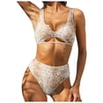 thumbnail image 1 of Bikini cómodo para mujer, traje de baño de dos piezas calado sólido, conjunto de ropa de playa OAVQHLG3B Store  lin121212, 1 of 4
