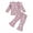 Purple, variant on Aojekbee Baby Girl 2Pcs Fall Outfits Ruffle Long Sleeve Floral Print Tops Flare Pants Set Toddler Clothes