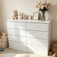 thumbnail image 4 of Ktaxon 8 Drawer Double Dresser Wood Dresser Organizer Storage Cabinet Chest of Drawers for Bedroom Hallway Living Room, Pure White, 4 of 6