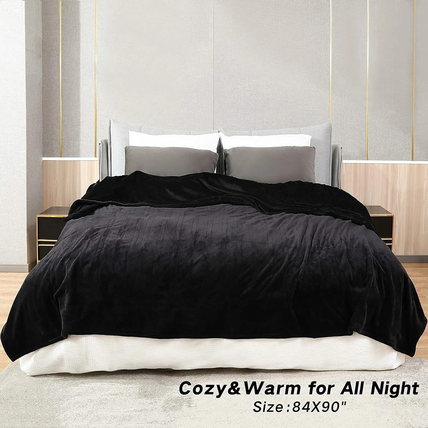 Eopecles 84" x 90" Double-Sided Flannel Electric Thermal Heated Blanket Throw