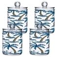 thumbnail image 7 of Ryvnso 2 Pack Qtip Holder Organizer Palm Trees and Spear Bathroom Cotton Swabs Cans Storage Canister, 7 of 7